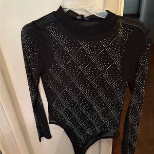 Black shimmer/sparkle  Bodysuit